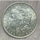 Монета 1 доллар 1881 год. США. Доллар Моргана. Монетный двор: "O" - Новый Орлеан