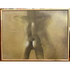 Казаков Б.И "У стены", 1998г. ДВП, масло. Размер 60х80 см.