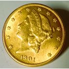20 долларов 1901, золото!!!