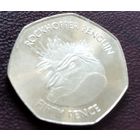 Фолклендские острова 50 пенсов, 2018-2021 Северный хохлатый пингвин (Eudyptes moseleyi) /Голова пингвина/