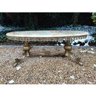 Антикварный Журнальный Стол, Оникс, Бронза, в стиле Французского Рококо, ХХ век.