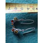 Серёжки серебро янтарь 2