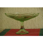 Ваза зеленое стекло    ( высота  15,5 см , диаметр  24,5 см  )     целая