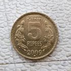 5 рупий 2009 года Индия. Республика Индия. Отметка монетного двора"*"Хайдарабад.