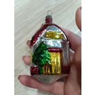 Елочные игрушки, стекло, домик, дом ГДР