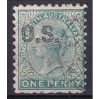 189.Aust. Великобритания. Австралийские штаты. Южная Австралия. Служебные. Виктория. Стандарт. Надпечатка O. S. 1876 г. 1p. Mi.#15.