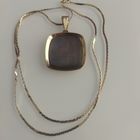 Крупный кулон со вставкой гелиотиса. Винтаж. Позолота. Пфорцхайм. Клеймо. 74 см. ,2х2 см..