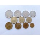 Набор монет Югославии 100 динаров 1986, 50 динаров 1985, 20 динаров 1986, 10 динаров 1987, 5 динаров 1986, 2 динара 1986, 1 динар 1986, 50 пара 1981, 20 пара 1980, 10 пара 1981, 5 пара 1979 годов