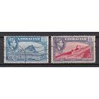 94.BrK. Великобритания. Колонии. Гибралтар. Георг VI.3P, 6P. 1938/49 гг. Mi.##111D/112D.