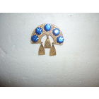 Большая Брошь Кокошник СССР Клеймо Позолота Сапфировое Стекло Состояние Люкс