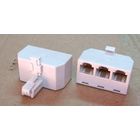 Переходник тлф 6Р4С штекер- 3 гнезда 2 шт. с 1 рубля