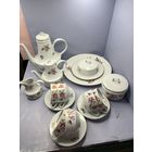 Чайно-кофейный сервиз на 6 персон  из фарфора ГДР Мейсенский букет
