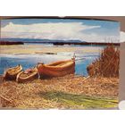 Перу. Лодки из самшита на священном озере Титикака