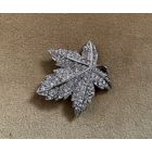 Брошь Кленовый лист Паве из страз Германия винтаж