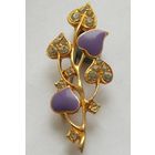 Винтажная брош позолота эмаль