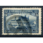 Британские колонии - Канада - 1908г. - архитектура, 300 лет основания Квебека, 5 с - 1 марка - гашёная [Mi 87]. #3-WB-100-A-1