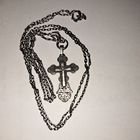 Крест с цепочкой. Серебро 84 пр. Царизм.