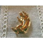 Брошь Ангел на Месяце Фирменная клеймо W США винтаж