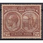 179.BrK. Великобритания. Колонии. Сент Китс и Невис. Георг V. 1922 г. 2 1/2d. Mi.#44.