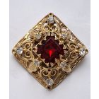 Брошь с крупным кристаллом. 50-е годы,  Чехословакия