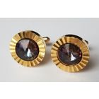 Запонки с большими кристаллами Риволи.