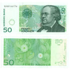 НОРВЕГИЯ 50 Крон 1996 г., P-46a (Петер Кристен Асбьёрнсен - норвежский писатель и учёный) UNC