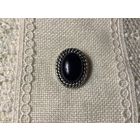 Брошь Чёрный кабошон под Оникс Англия винтаж пластик
