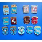 Гербы городов  13 штук /Гомель, Речица,Белица, Чериков , Рогачев, Пинск, Мозырь, Лагишин