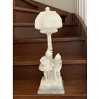 Старинная резная алебастровая лампа