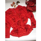 Блуза красная винтаж 70-е гг 48-50