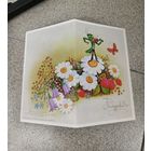 Открытка 1989 Саморезов двойная чистая поздравляю кузнечик со скрипкой