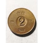 2 эре (оре) 1953 года Швеция, отличная!