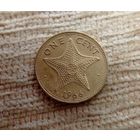 Werty71 Багамские острова Багамы 1 цент 1966 морская Звезда