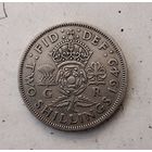 2 шиллинга (флорин) 1949 года Великобритания. Король Георг 6. Красивая родная патина! Достойный сохран!