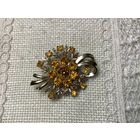Брошь Снежинка стразы под Цитрин Англия 60-е г