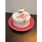 Винтажная фарфоровая масленка из чайного сервиза "Роза" Fortuna Eisenber