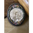 Брошь в бронзе портретная с каменной инкрустацией (филигранная работа)