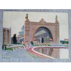 1955. Володин. Москва. Фасад павильона механизации на ВСХВ