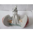 СТАТУЭТКА ЗАЯЦ С ГРИБАМИ МУХОМОРАМИ ГОРОДНИЦА. КРАЙНЕ РЕДКАЯ!!!