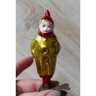 Елочные игрушки, стекло, мальчик в костюме клоуна