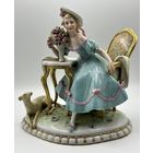 Скульптурная композиция. Влюбленная дама с собачкой. 1929 год. Номерная. Авторская. Редкая. С рубля!