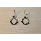 Металлические серьги с изумрудными вставками, времён СССР, клеймо МК 9.