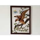 Картина панно вышивка гладью на шелке Китай 50е 39х55см