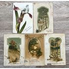 Старинные почтовые карточки С РОЖДЕСТВОМ ХРИСТОВЫМ 5 шт ОТЛИЧНЫЕ