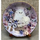 Фарфоровые коллекционная тарелка с котятами Bradford Exchange Lily Chang ,Садовые подарки. США. 1998 год. 19 см