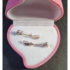 Серьги гвоздики с подвеской серебро 925 ЗВЕЗДА СССР #29, С РУБЛЯ! МНОГО ЛОТОВ С РУБЛЯ БЕЗ МЦ!