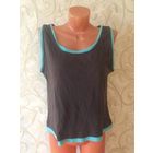 Классная европейская майка на 52 размер. Очень интересное сочетание цветов: коричневый с мятным.  100% хлопок. Замеры: ПОгруди тянется 52-64 см, длина 58 см. Хорошее состояние, носила не очень долго.