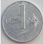 Италия 1 лира 1954 г.