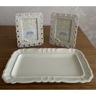 Блюдо фарфоровое 35/19cм;и 2 рамки для фото 22/17 Villa Italia