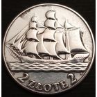 Польша. 1936г. 2 злотых. Серебро. Корабль.